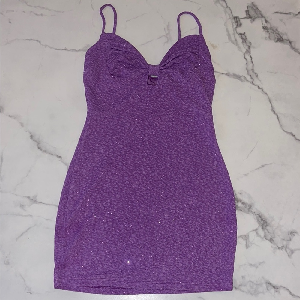 Purple Mini Strap Dress